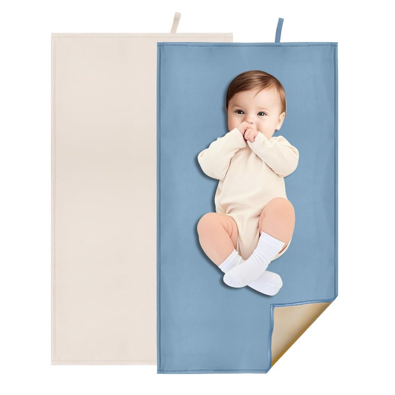 BEWDIO 2 Pack Baby Diaper Changing Pad, Portable Baby Changing Mat for Travel or Home, Foldable Mat Fits Perfectly in Diaper Bag (67-15) - Image 1